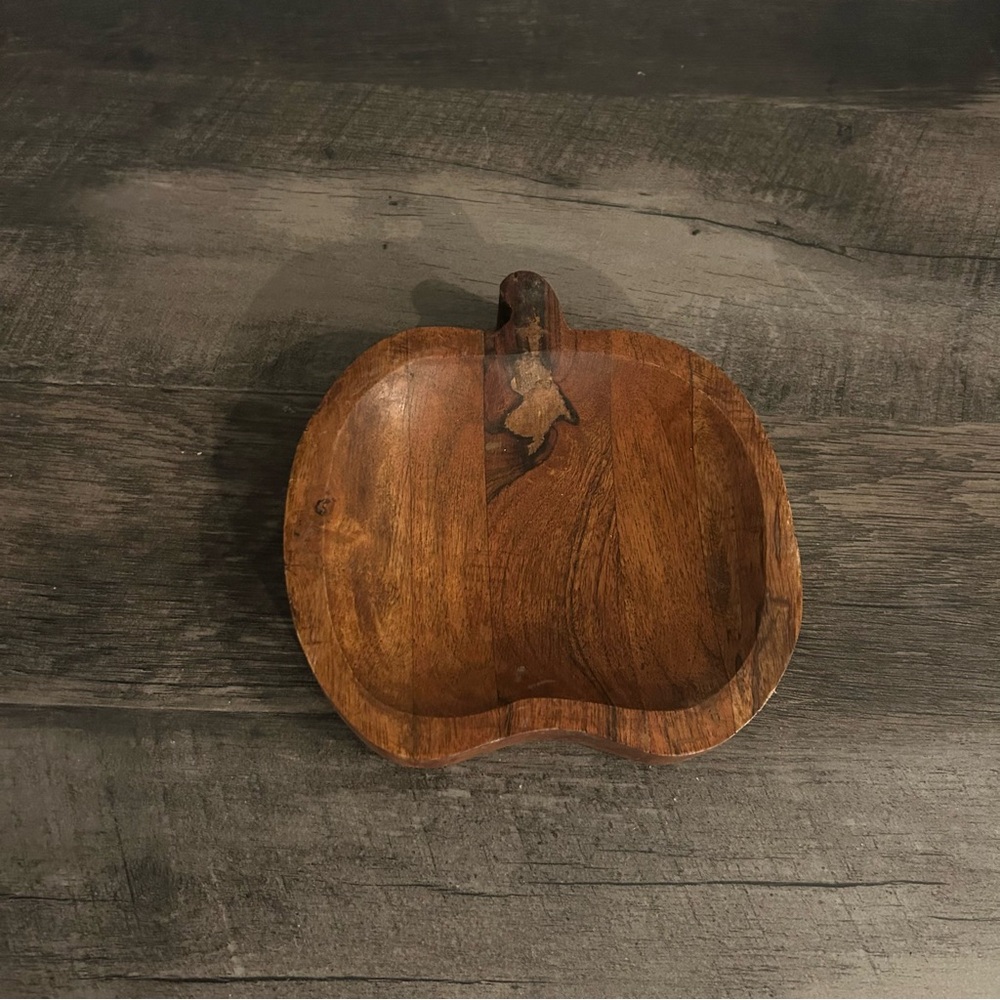 Hobby Lobby Mini Pumpkin Dough Bowl Wood Carved Fall Table Decor 6” NEW